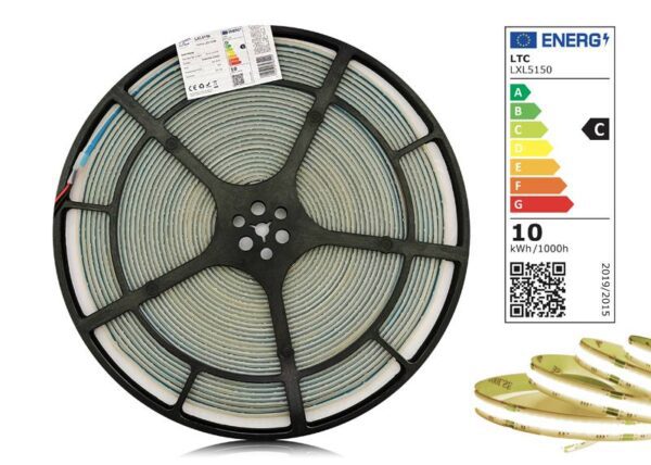 Bande LED COB PS IP67 3000K 1100 lm/m 9,6 W/m, rouleau de 20 m, 12 V