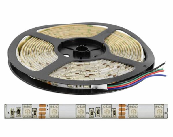 Guirlande LED PS. Écologique, étanche, RGB, 150 diodes, 5 m, culot blanc, SMD5050