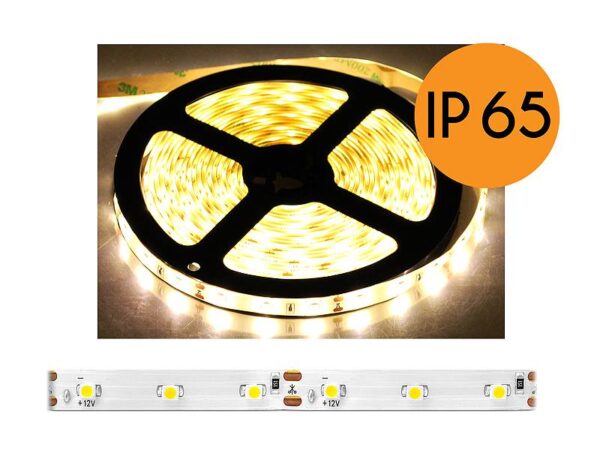 Guirlande lumineuse étanche PS ECO à diodes, lumière blanc chaud, 300 diodes SMD2835, 5 m, base blanche.