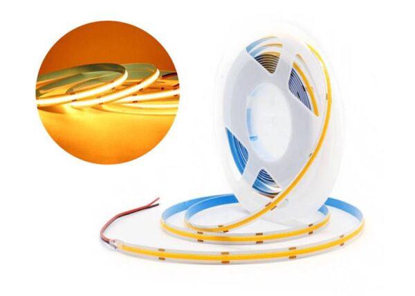Bande LED COB jaune PS 5 m, IP20, 60 W, 12 W/m