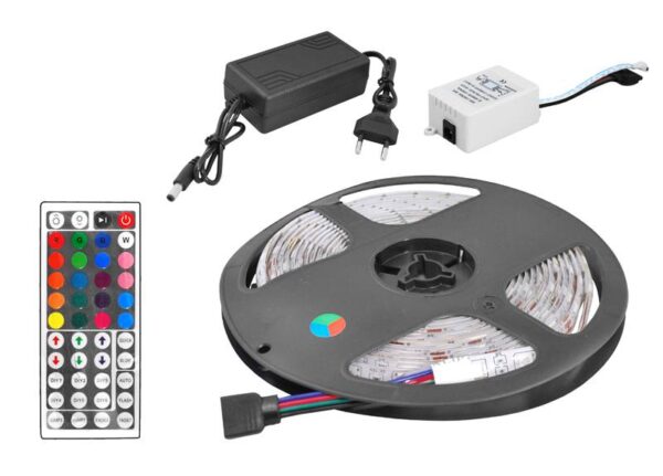 Kit PS : Guirlande LED. RGB IP65 300 diodes SMD5050 5 m + contrôleur + alimentation.