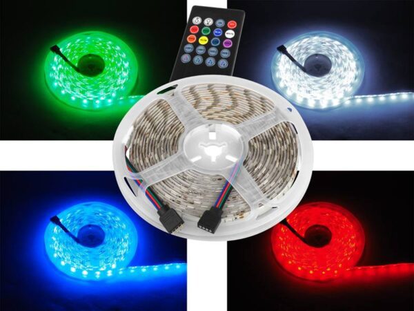Kit PS : Guirlande LED RGB IP65 300 diodes SMD5050 + Contrôle musical (capteur sonore) + télécommande + alimentation