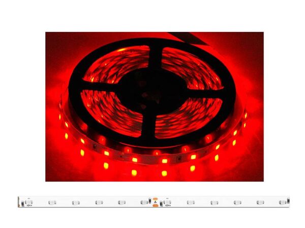Chaîne de diodes 24V 300 diodes 2835 rouges, culot blanc 8 mm, IP20
