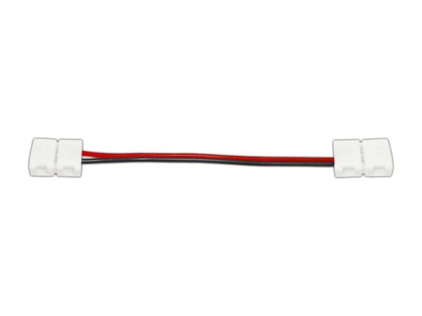 Connecteur pour bande LED 10 mm, verrouillage double face, avec fils.