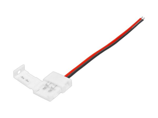 Connecteur pour bande LED 10 mm, clip avec fils.