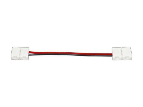 Connecteur pour bande LED 8 mm, loquet double face avec fils.