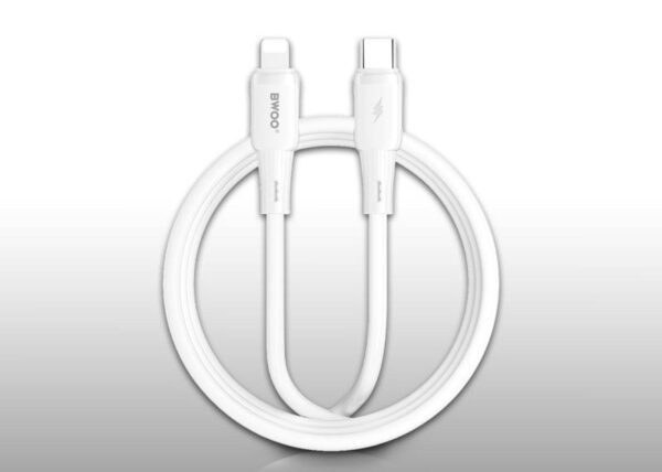 Câble en silicone BWOO USB-C Lightning 1 m 27 W blanc