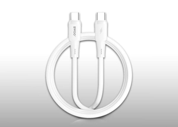 Câble en silicone BWOO USB-C-USB-C 1 m 65 W blanc