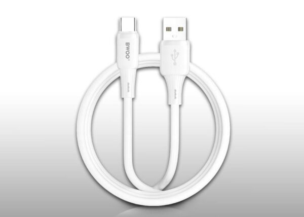 Câble en silicone BWOO USB-USB-C 1 m 3 A blanc