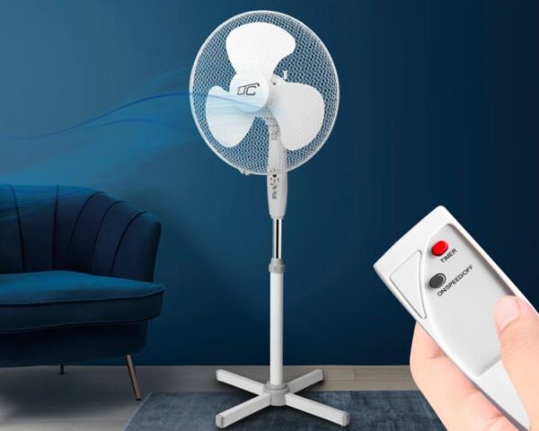 Ventilateur sur pied PS LTC 16" 50W 3 modes Télécommande Blanc HQ