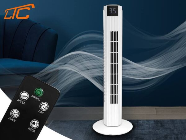 Ventilateur tour PS 82 cm 50 W, écran LCD, télécommande LTC
