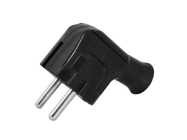 Fiche coudée avec mise à la terre unischuko WT-35-2, noire.