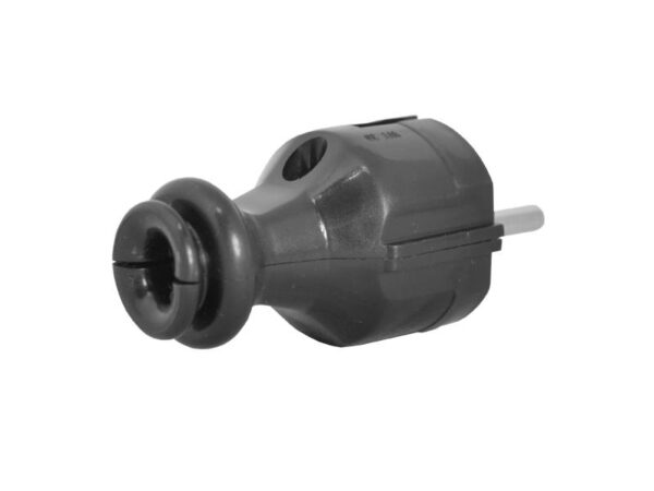 Fiche droite avec mise à la terre unischuko WT-30-2, noire.