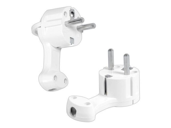 Fiche plate coudée WT-16UP, blanche.