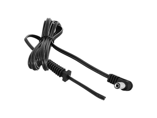 Fiche CC 2.1/5.5 coudée avec câble, 1,2 m.