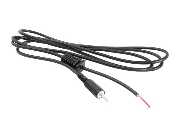 Fiche CC 2,5 x 0,7 avec câble de 1,2 m pour l'alimentation, coudée.