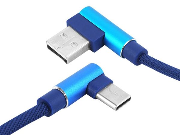 Câble USB - USB C coudé BLEU KK21U.