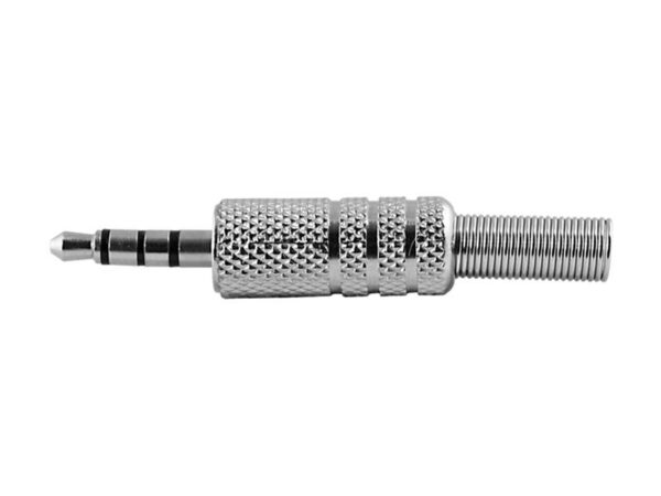 Fiche jack 3,5 mm métallique à quatre pôles