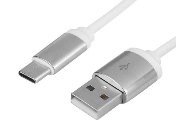 Câble USB Type-C 3 m en métal de haute qualité, blanc