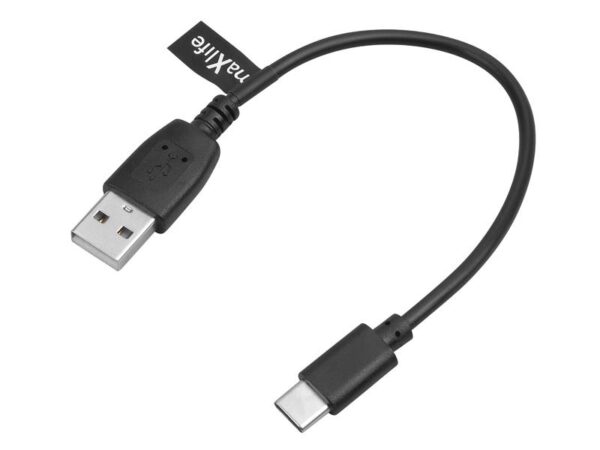 Câble USB Type-C Maxlife 0,2 m, 2 A, noir.