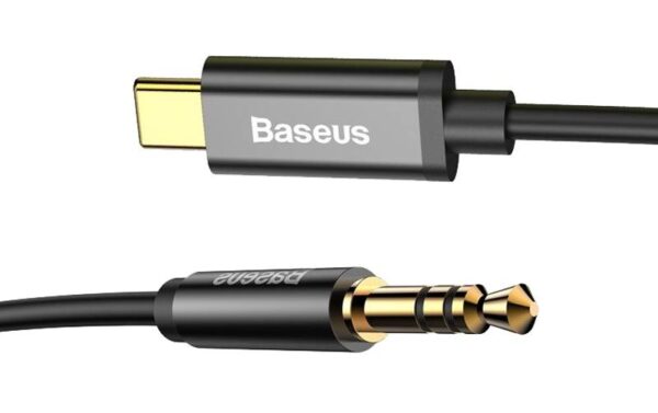 Câble audio PS Baseus Yiven USB-C vers mini jack 3,5 mm 1,2 m (noir).