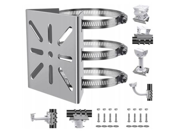 Support universel pour caméras de surveillance sur poteau, 3x inox