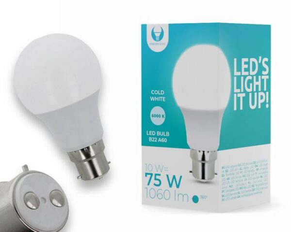 Ampoule LED B22 A60 10W 230V Éclairage permanent