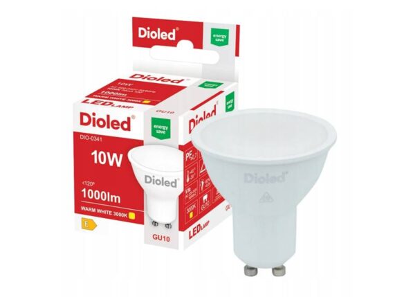 Ampoule LED DIOLED GU10 10W bleu chaud 1000 lm