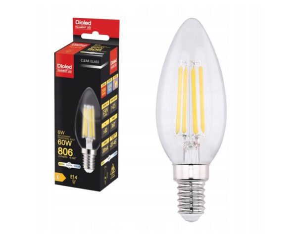 Ampoule LED à filament B35 DIOLED E14 6W/N 806LM