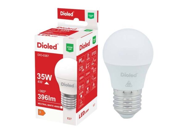 CHALEUR. LED SD P45 E27 DIOLED 4W/C 396LM