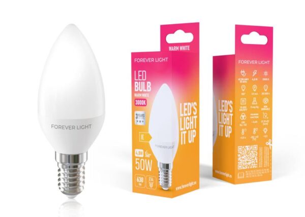 Ampoule LED E14 C37 4,8 W 230 V 3000 K 630 lm Forever Light (classe E)
