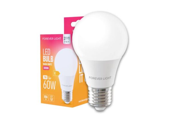 Ampoule LED E27 A60 7W 230V 3000K 806lm Forever Light (Classe E)