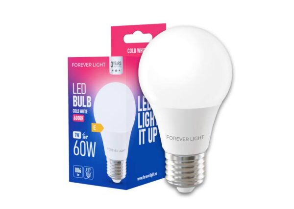 Ampoule LED E27 A60 7W 230V 6000K 806lm Forever Light (classe E)