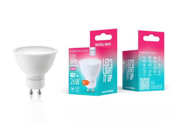 Ampoule LED GU10 2,9 W 230 V 4000 K 440 lm Forever Light (classe F)