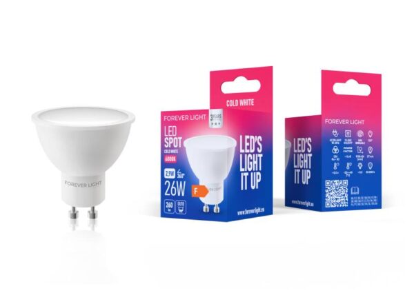Ampoule LED GU10 2,9 W 230 V 6000 K 440 lm Forever Light (classe F)