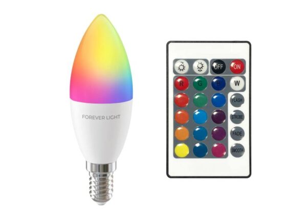 Ampoule LED RGB E14 C37 5W 230V 4000K 500lm Forever Light (Classe F)