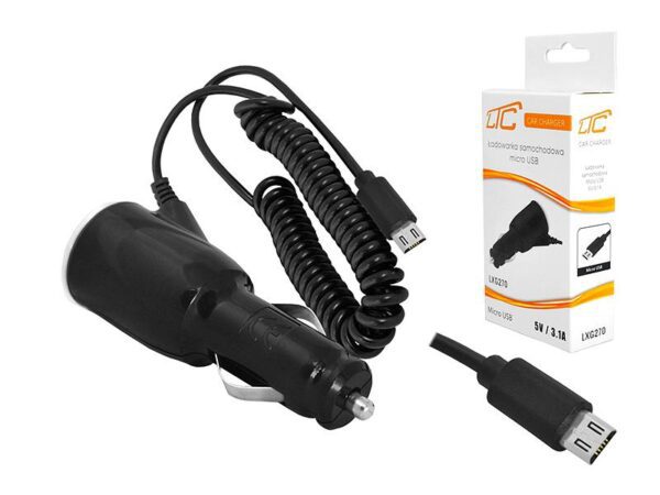 Chargeur de voiture PS Prise Micro USB 3,1 A, 1,5 m.