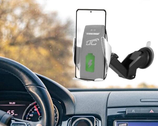 Support de voiture automatique PS LTC avec chargeur à induction, support de pare-brise + support de calandre