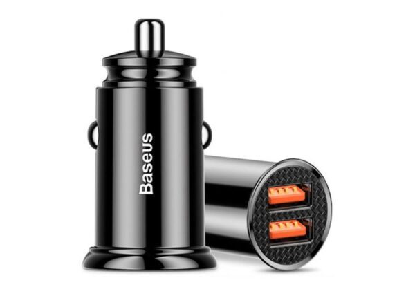 Chargeur de voiture Baseus PD Dual QC 3.0 2 ports USB 60 W Noir