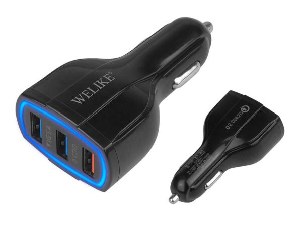 Chargeur de voiture 12-32 V WK-008 3 ports USB Quick Charge 3.0 5 V 7 A noir