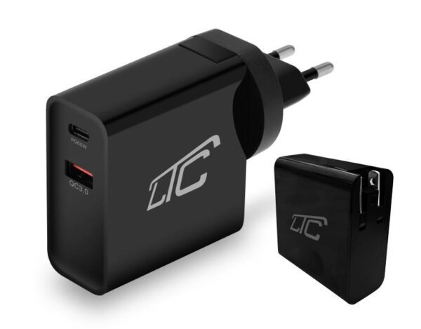 Chargeur mural LTC MAX QC 3.0 PD 65W USB QC 3A GN.EU/USA Noir