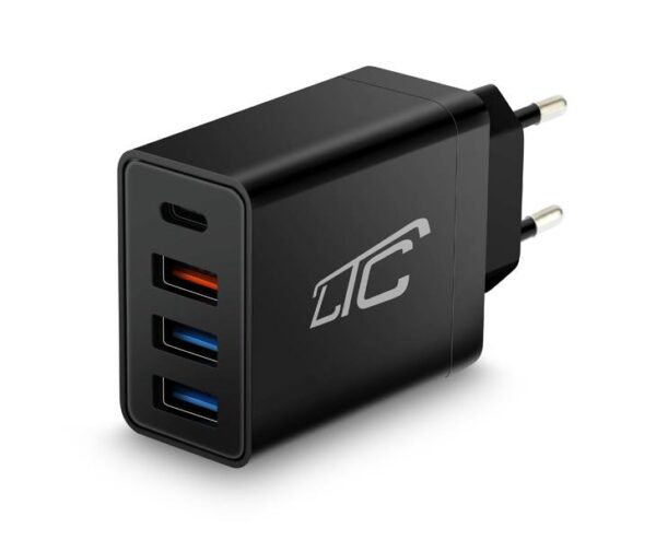 Chargeur mural LTC QC 3.0 PD 20 W/QC 3.0 + 2 ports USB 2,4 A 36 W Noir