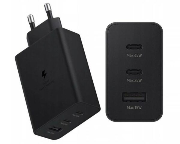 Chargeur mural LITTLE PD 2 ports USB-C 1 port USB EP-T6530 65 W Noir