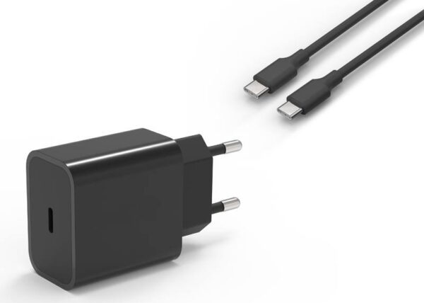 Chargeur mural USB Type-C PD + câble Type-C 1 m, PD 25 W 3000 mA