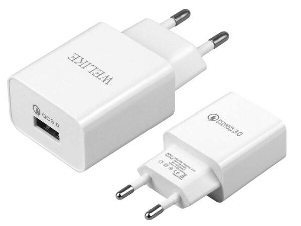 Chargeur mural avec prise USB, WK-019, Quick Charge 3.0 5V 3A (11000)
