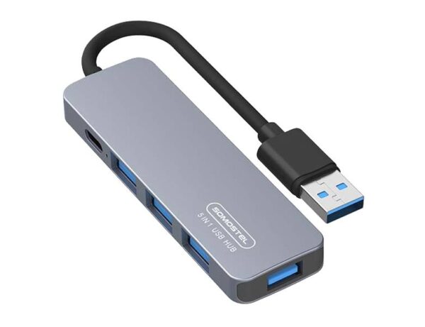 Adaptateur hôte USB-C SOMOSTEL SMSBZ09 PD 60W 1XTYP-C 1XUSB 3.0 3XUSB 2.0
