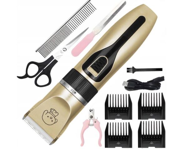 Kit de toilettage 5 en 1 pour animaux de compagnie avec tondeuse et accessoires