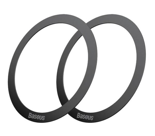 Ensemble d'autocollants Baseus HALO pour support magnétique, plaques rondes noires, 2 pièces