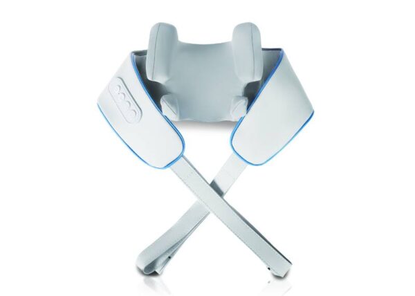 Appareil de massage par compression pour les épaules et la nuque avec fonction chauffante LTC 10 W, 1800 mAh, chargement USB-C, gris