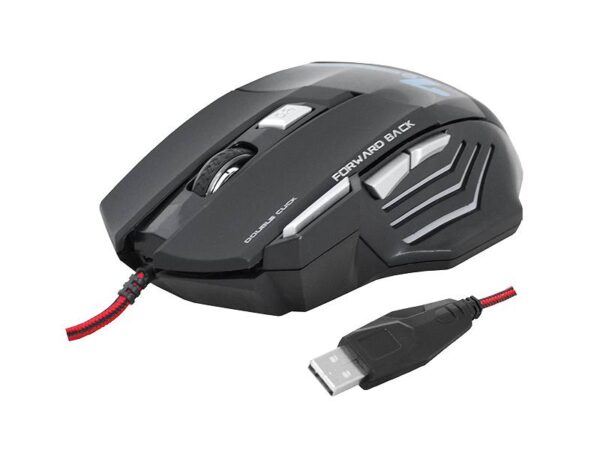 Souris gaming filaire LTC pour joueurs, LED 7D/2400 DPI HERCULES Noire